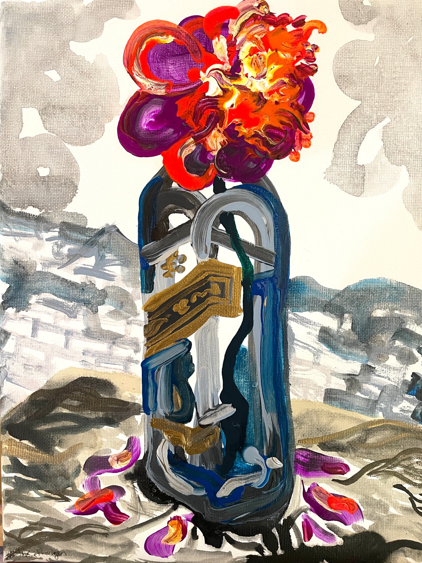 poenie in johnnie walker blue: original art by Mikey Kettinger