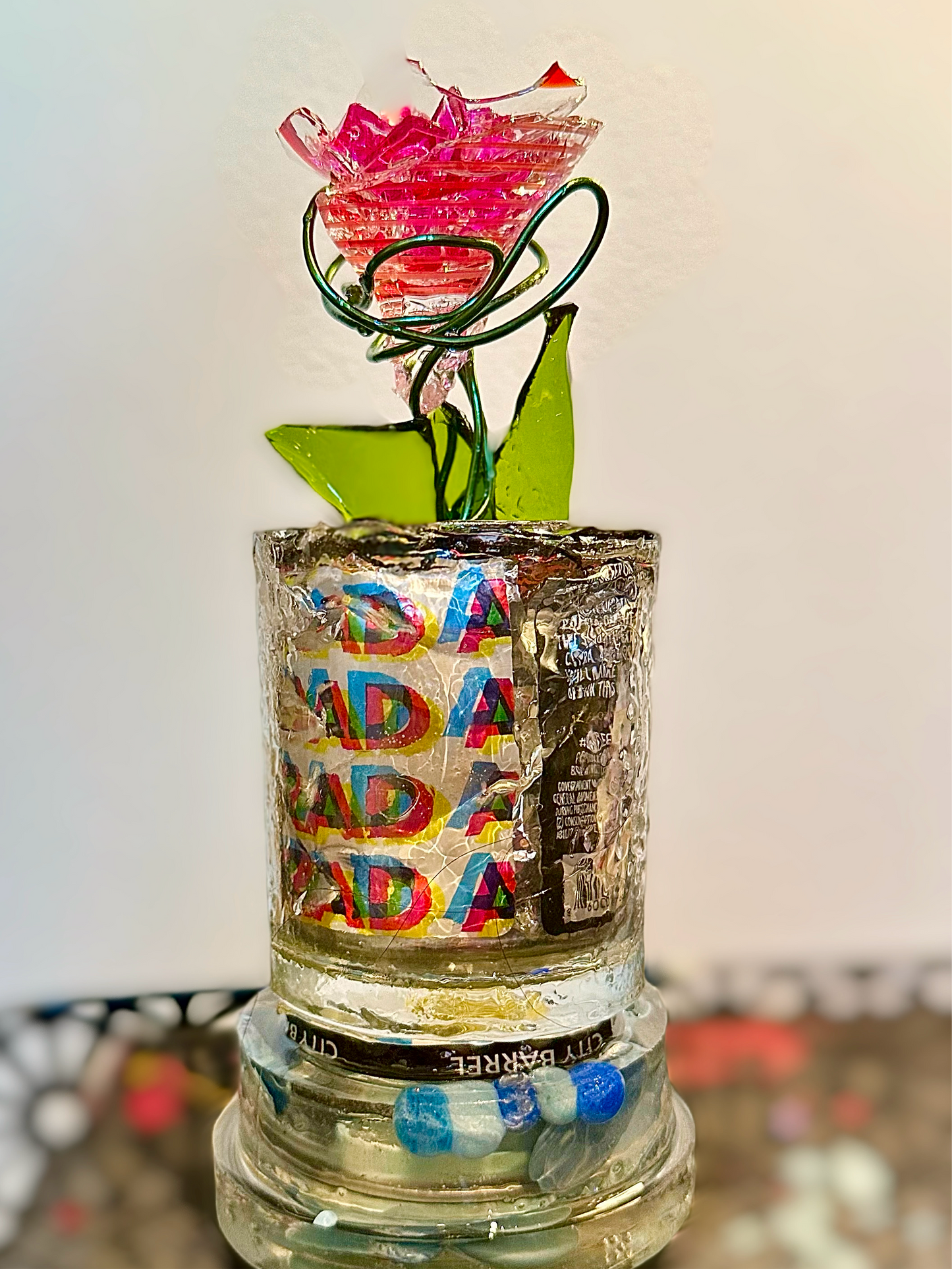 social pressure | upcycled flower sculpture